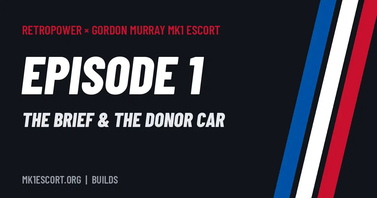 Gordon Murray Mk1 Escort by Retropower – Episode 1 title card