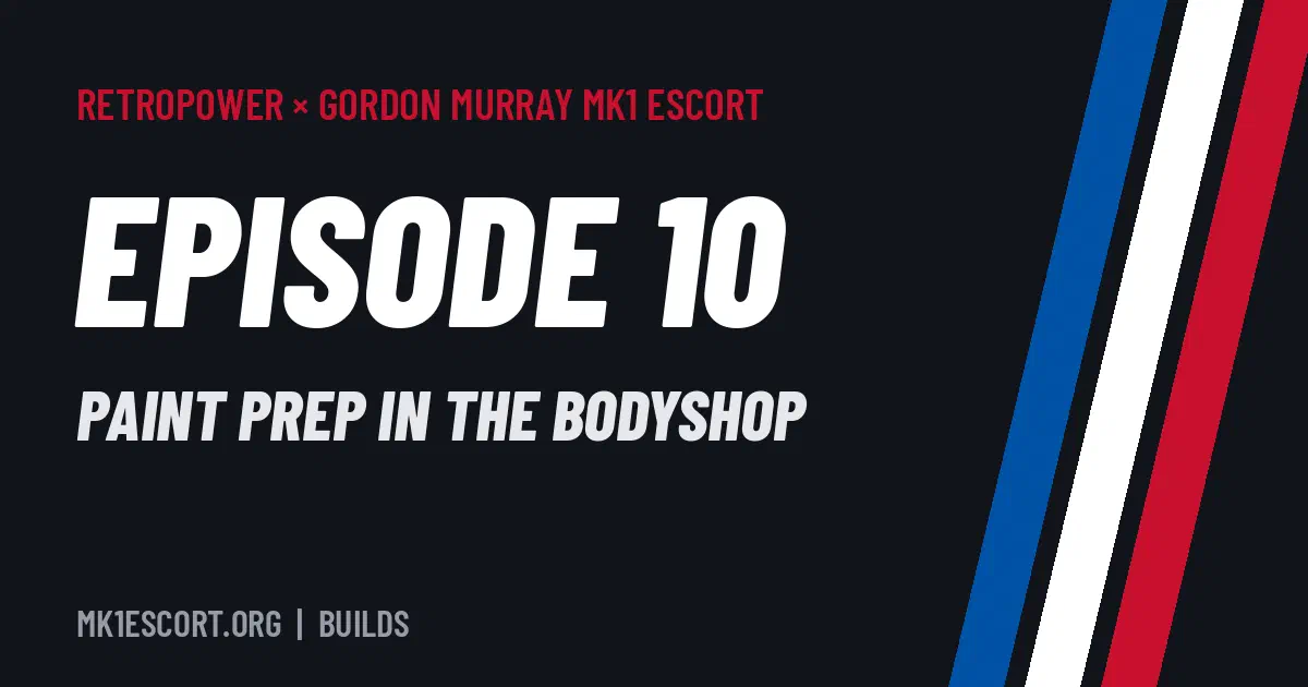 Gordon Murray Mk1 Escort by Retropower – Episode 10 title card